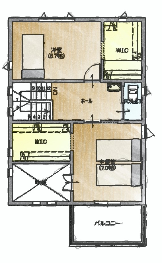 仙台市で29坪2ldkの間取りの狭小住宅に夫婦二人が暮らす二階建の間取りプラン 仙台市で30坪 35坪の間取りでおしゃれな家の注文住宅はアルボスの家