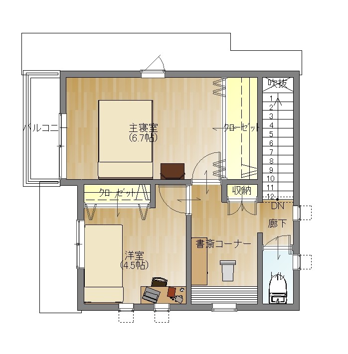 仙台市で23坪3ldkの間取りで3階建のガレージ付き都市型狭小住宅の間取りプラン 仙台市で30坪 35坪の間取り でおしゃれな家の注文住宅はアルボスの家